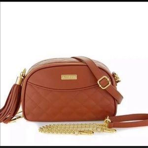 JOY + IMAN Crossbody Purse Tan Brown Leather